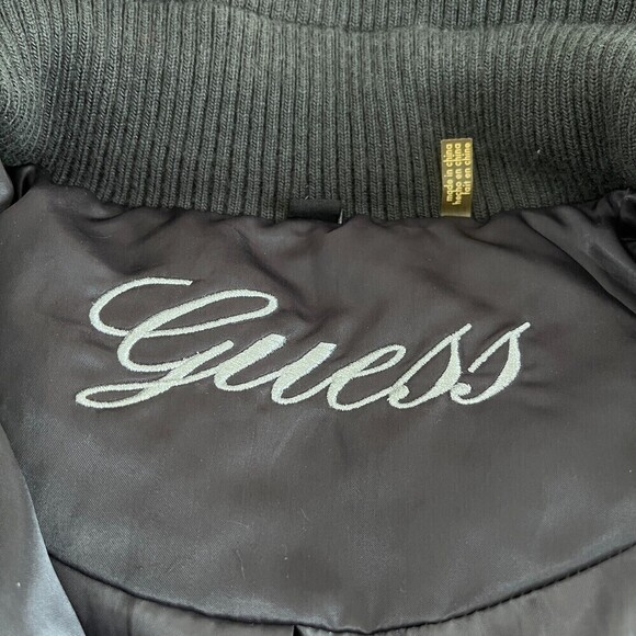 Guess Womens Down Puffer Jacket Medium M Grey Down Feather Filler Streetwear - Picture 4 of 15